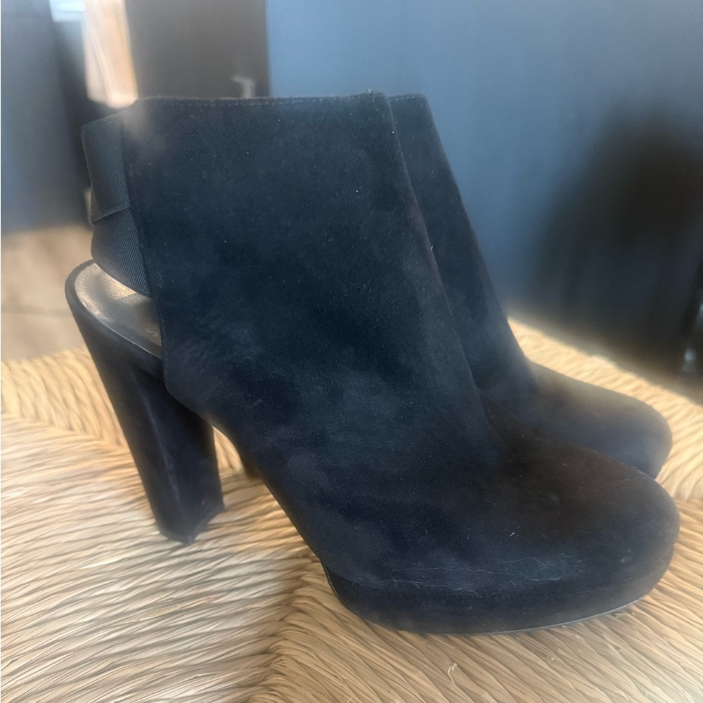 Stuart Weitzman Black Suede sling backs